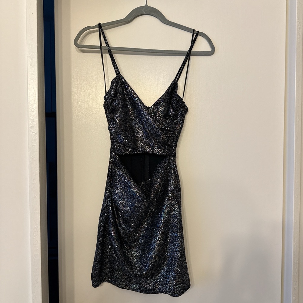 Zara Black and Silver Mini Dress